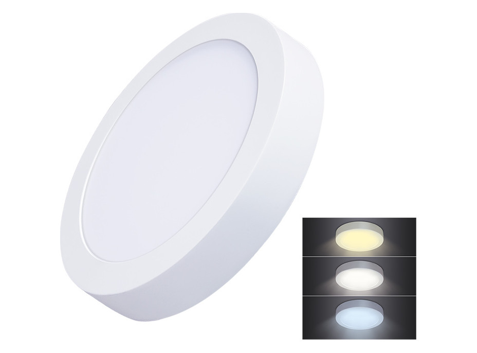 LED mini panel CCT, přisazený, 18W, 1530lm, 3000K, 4000K, 6000K, kulatý