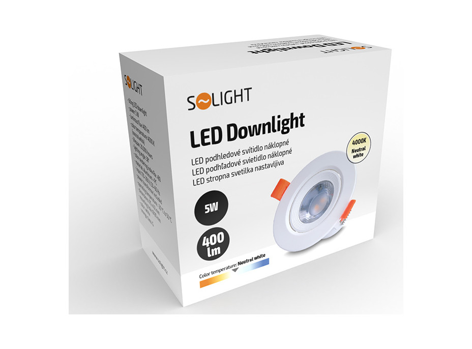 LED podhledové světlo bodové, 5W, 400lm, 4000K, kulaté, bílé