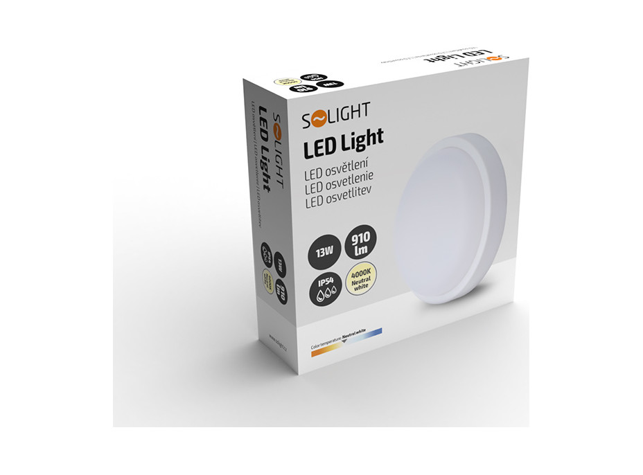 LED venkovní osvětlení kulaté, 13W, 910lm, 4000K, IP54, 17cm