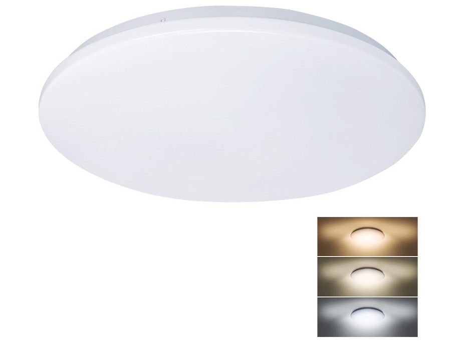 LED stropní světlo Plain, 3CCT, 36W, 2520lm, 3000K, 4000K, 6000K, kulaté, 45cm