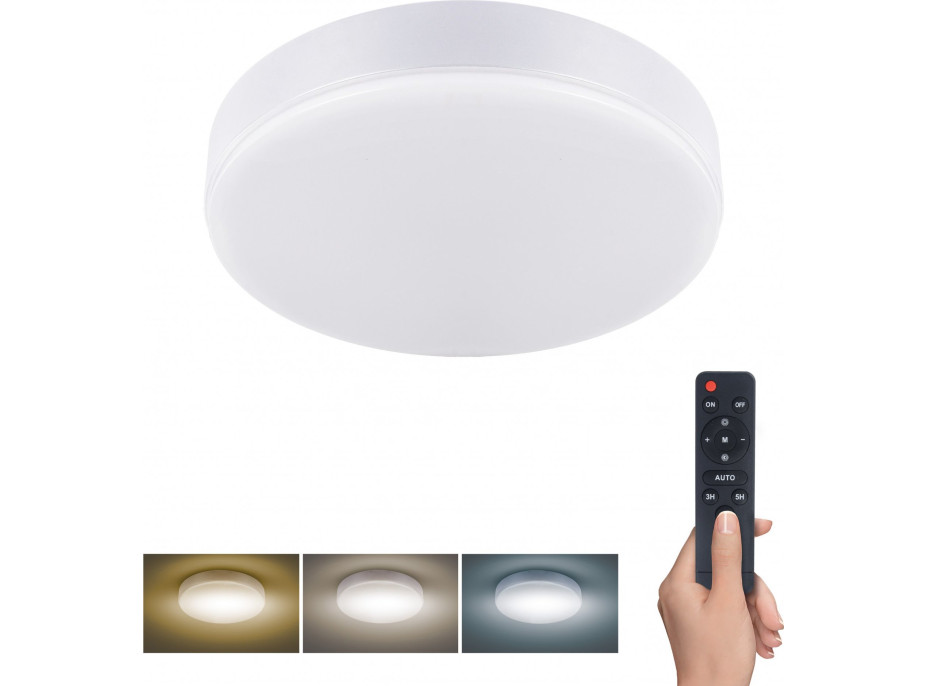 LED osvětlení s dálkový ovladačem, 36W, 2160lm, 30cm, stmívatelné, bílá