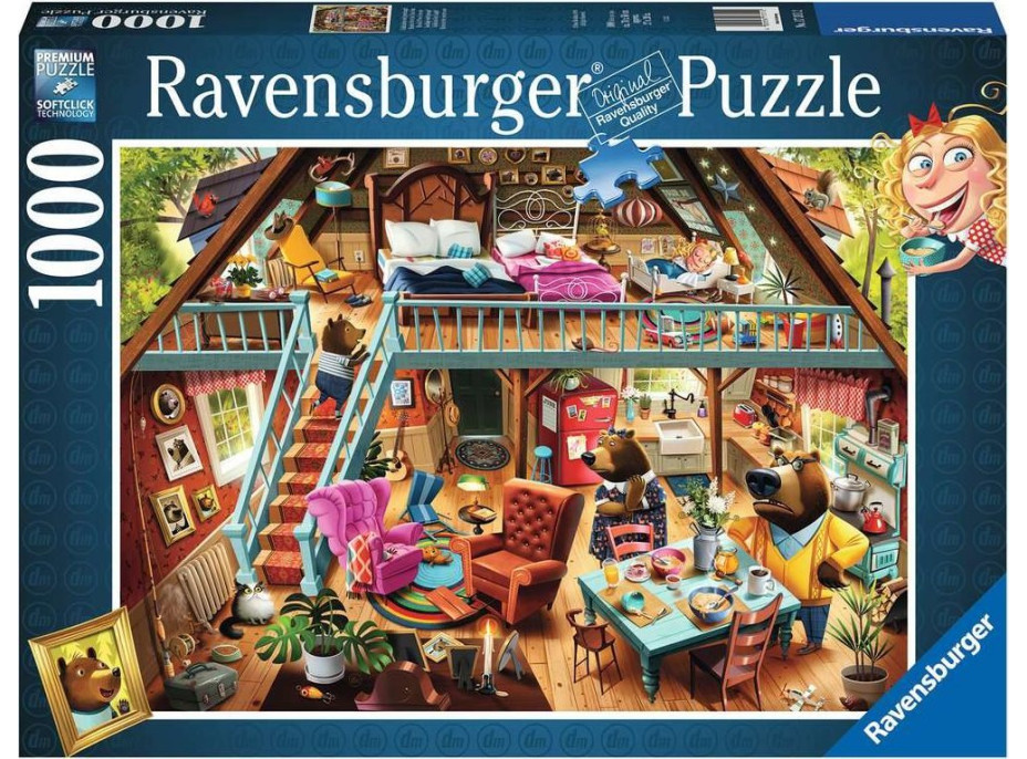 RAVENSBURGER Puzzle Přistižena! (Mášenka a tři medvědi) 1000 dílků