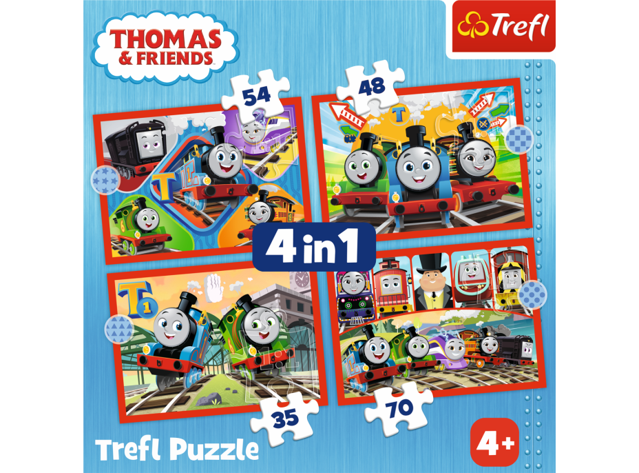 TREFL Puzzle Mašinka Tomáš 4v1 (35,48,54,70 dílků)