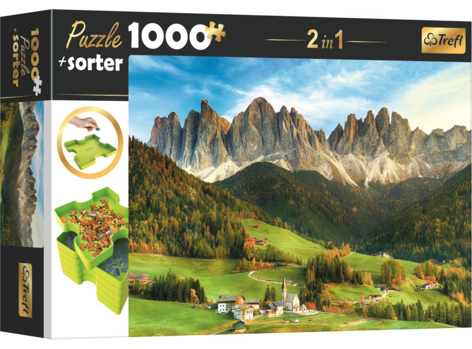 TREFL Puzzle s třídičem 2v1 Dolomity, Itálie 1000 dílků