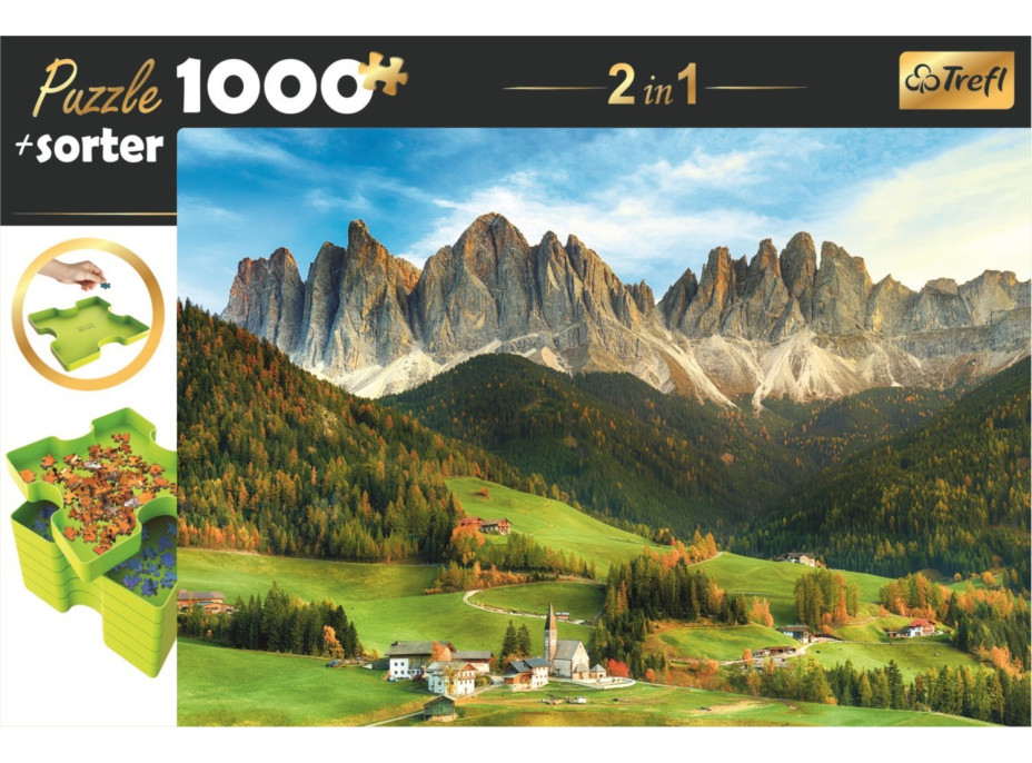 TREFL Puzzle s třídičem 2v1 Dolomity, Itálie 1000 dílků