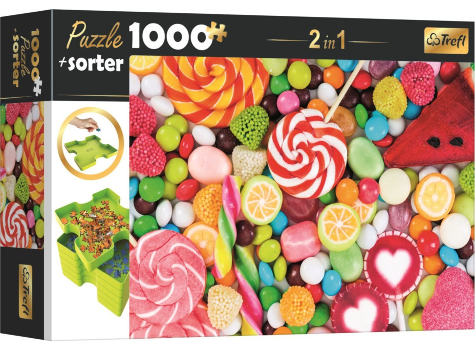 TREFL Puzzle s třídičem 2v1 Sladkosti 1000 dílků