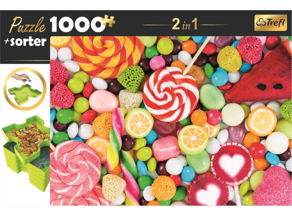 TREFL Puzzle s třídičem 2v1 Sladkosti 1000 dílků