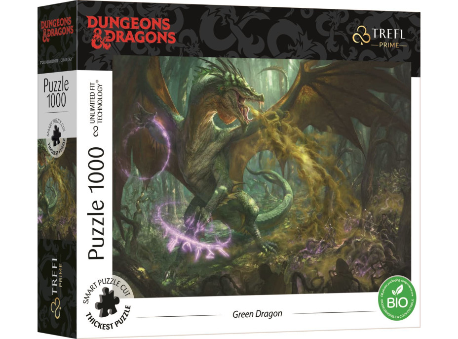 TREFL Puzzle UFT Dungeons & Dragons: Zelený drak 1000 dílků