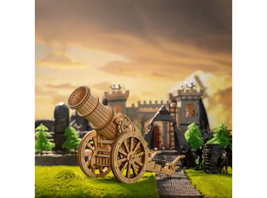 ROBOTIME Rokr 3D dřevěné puzzle Středověké obléhací dělo 158 dílků