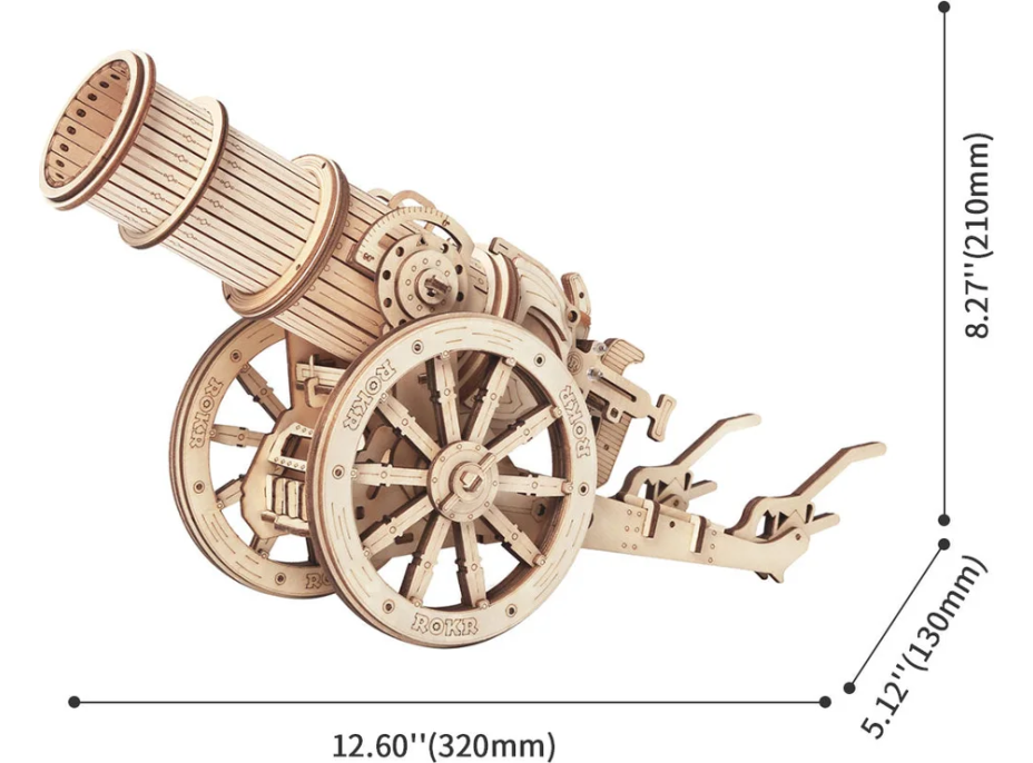 ROBOTIME Rokr 3D dřevěné puzzle Středověké obléhací dělo 158 dílků