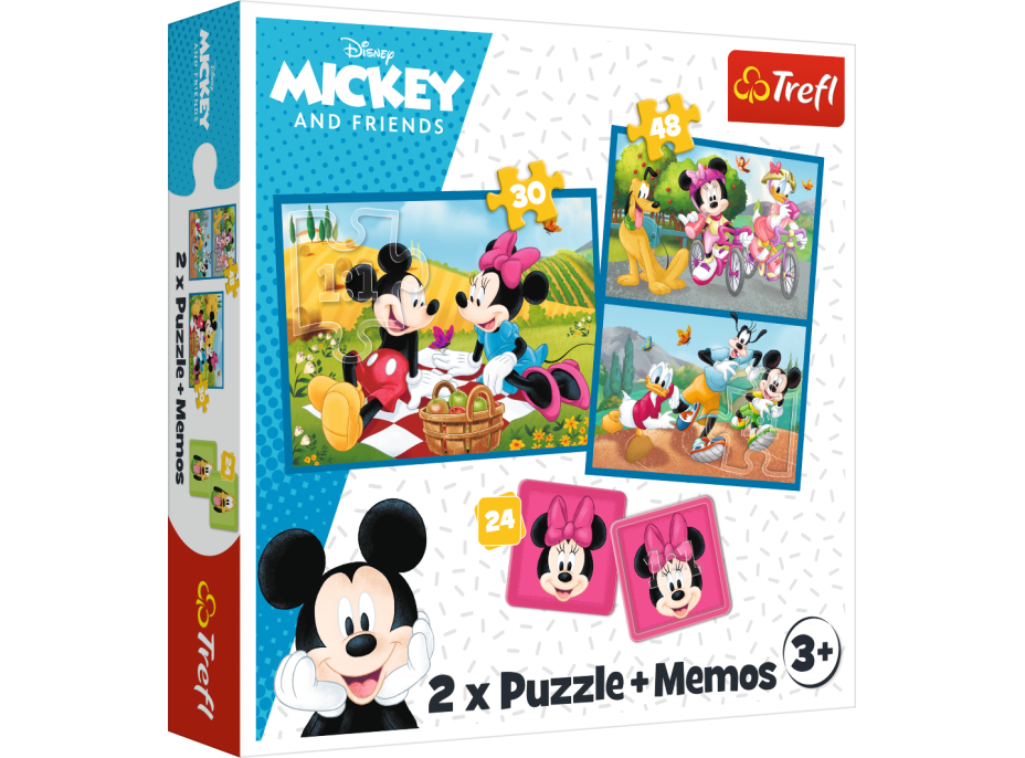 TREFL Sada 3v1 Mickey a přátelé (2x puzzle + pexeso)