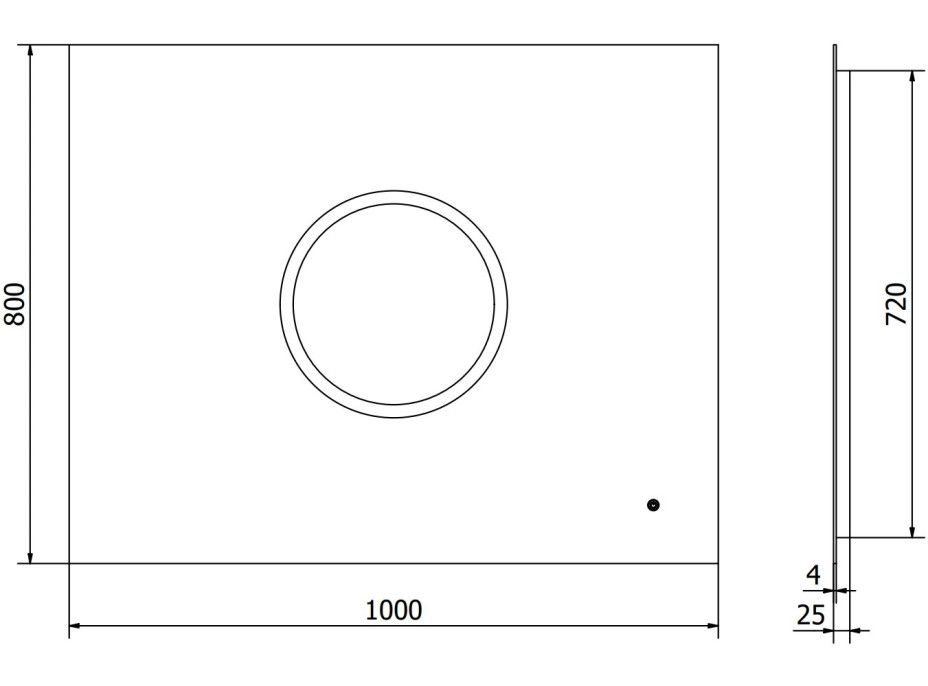 Obdélníkové zrcadlo MEXEN KOGA 100x80 cm - s LED podsvícením a vyhříváním, 9821-100-080-611-00