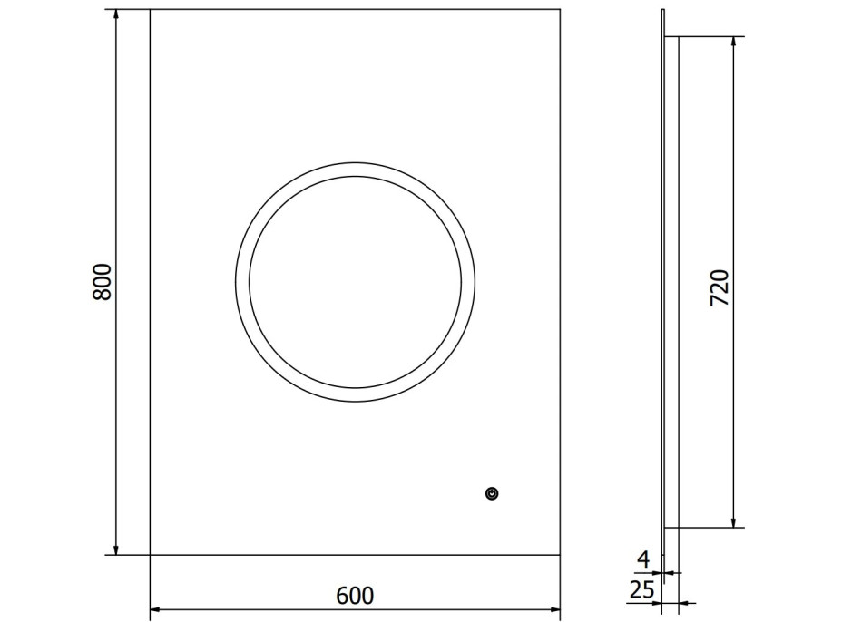 Obdélníkové zrcadlo MEXEN KOGA 60x80 cm - s LED podsvícením a vyhříváním, 9821-060-080-611-00