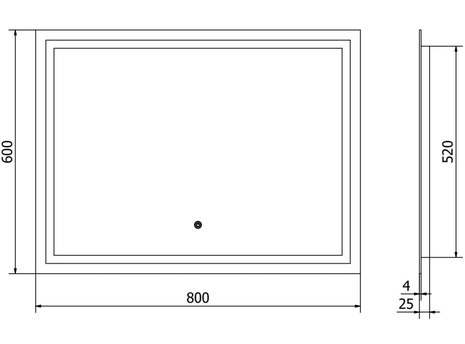 Obdélníkové zrcadlo MEXEN MIKO 100x80 cm - s LED podsvícením a vyhříváním, 9819-100-080-611-00