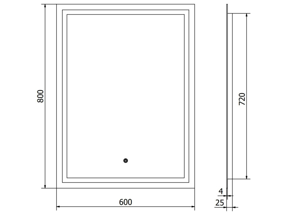 Obdélníkové zrcadlo MEXEN MIKO 60x80 cm - s LED podsvícením a vyhříváním, 9819-060-080-611-00