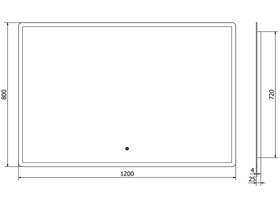 Obdélníkové zrcadlo MEXEN NAVIA 120x80 cm - s LED podsvícením a vyhříváním, 9803-120-080-611-00