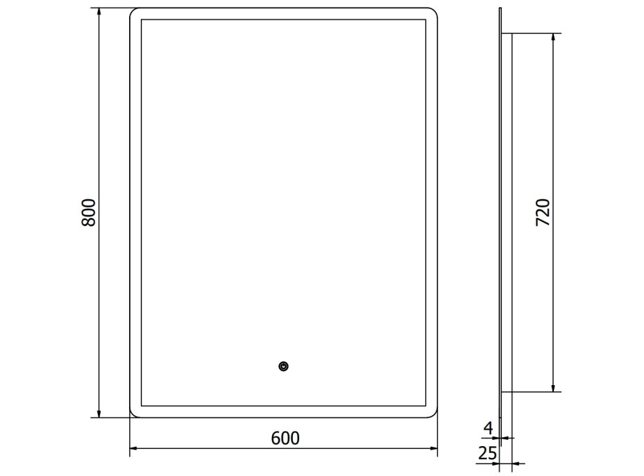 Obdélníkové zrcadlo MEXEN NAVIA 60x80 cm - s LED podsvícením a vyhříváním, 9803-060-080-611-00