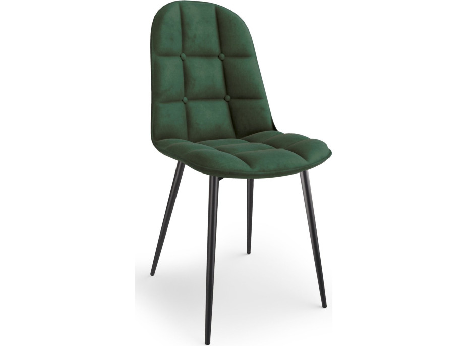 Jídelní židle STEFAN - tmavě zelená/černá