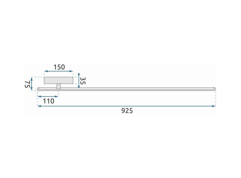 Nástěnné LED svítidlo ROD side - 92 cm - 12W - černé