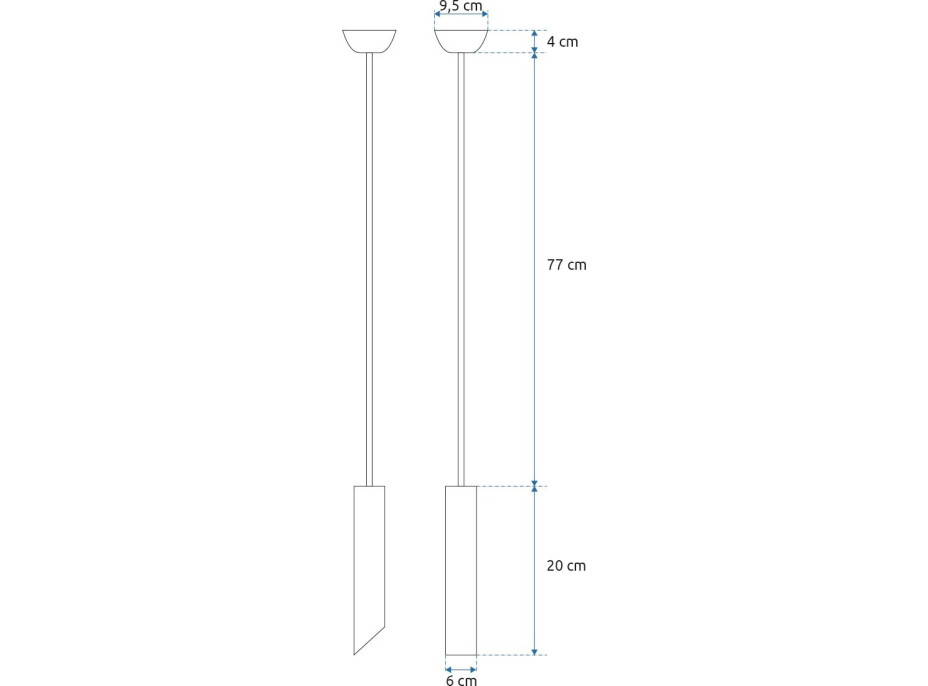 Stropní svítidlo SPIKE long 20 cm - černé/zlaté