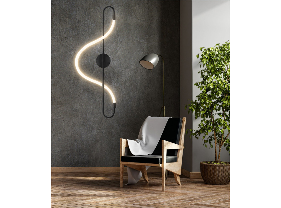 Nástěnné LED svítidlo CURVE long - 24W - černé