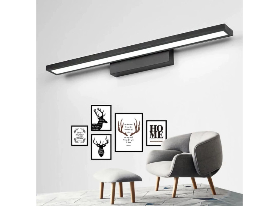 Nástěnné LED svítidlo nad zrcadlo FLAT - 80 cm - 7W - černé