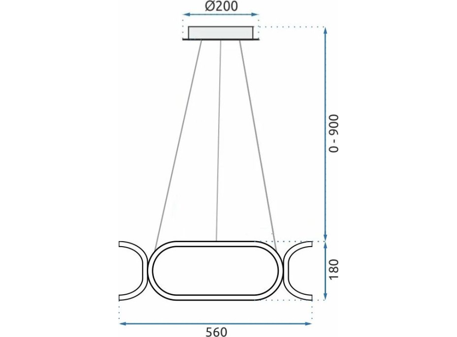 Stropní LED svítidlo MAROKO 90W - chromové + ovladač