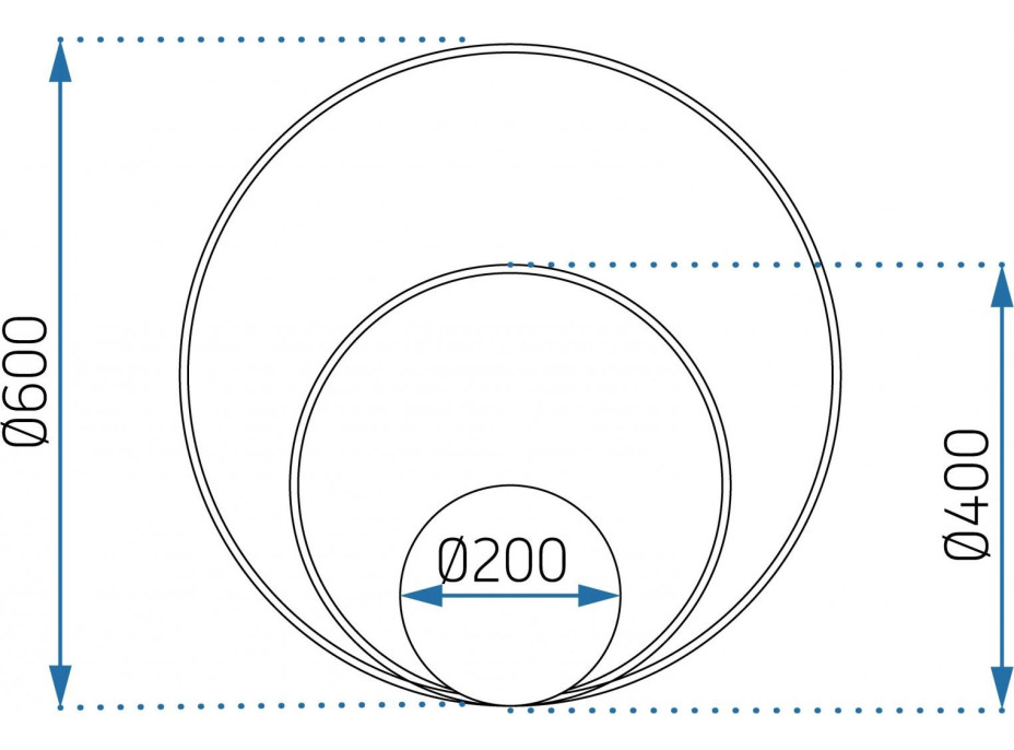 Stropní LED svítidlo CIRCLES - 110W - zlaté - s ovladačem