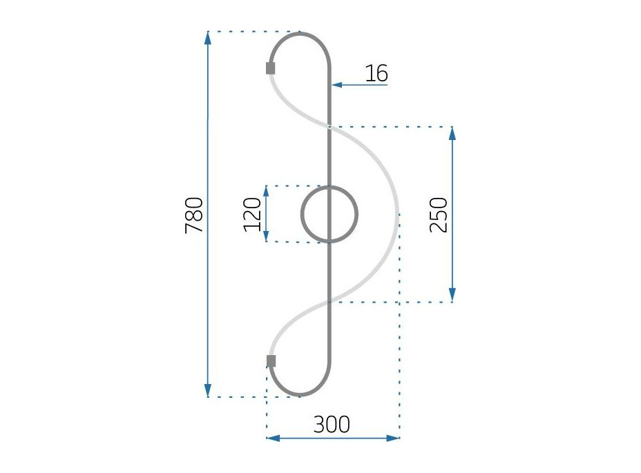 Nástěnné LED svítidlo CURVE long - 24W - černé