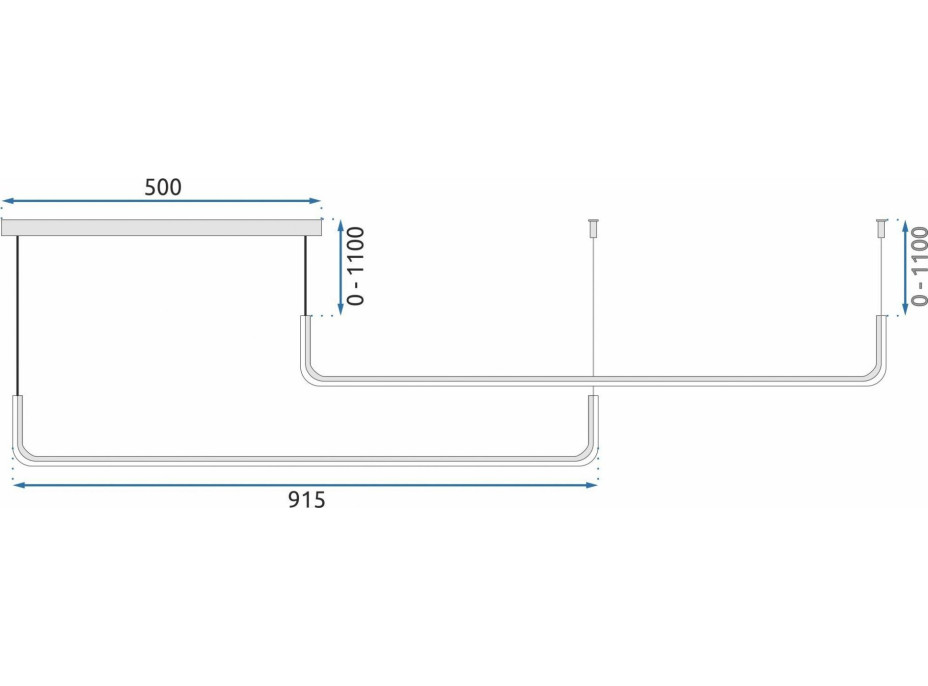 Stropní LED svítidlo HOOK 2 - 24W - černé