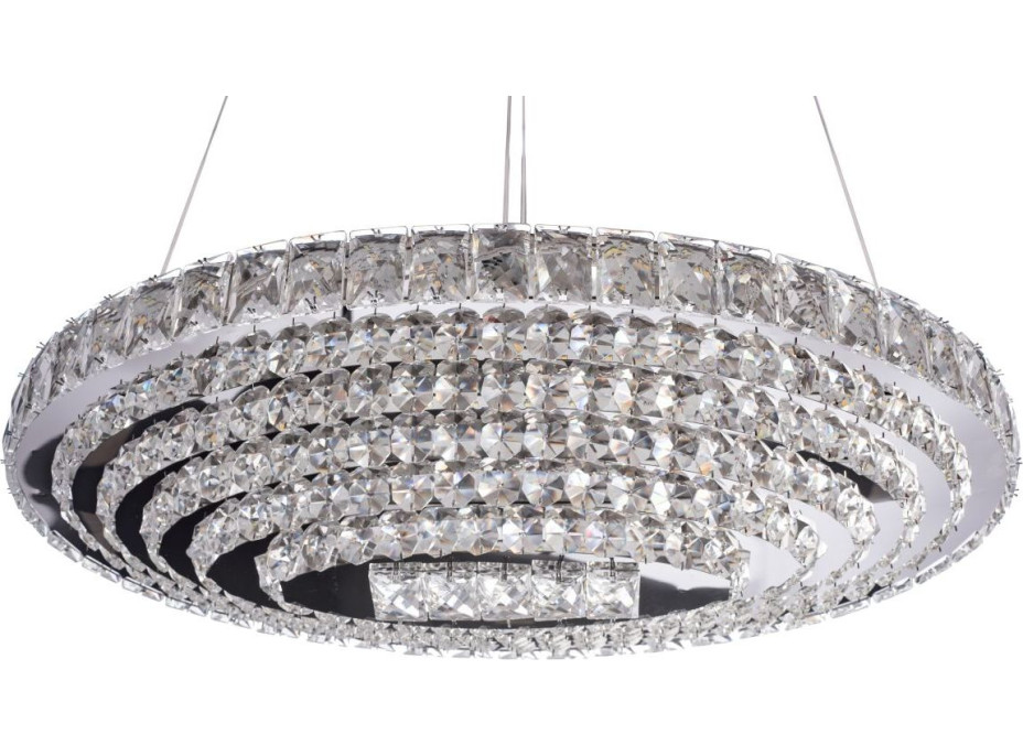 Stropní LED křišťálové svítidlo BAWLER - 148W - chromové - s ovladačem