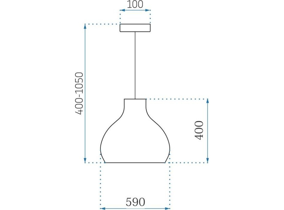 Stropní svítidlo BOHO big bulb - bambusové/černé