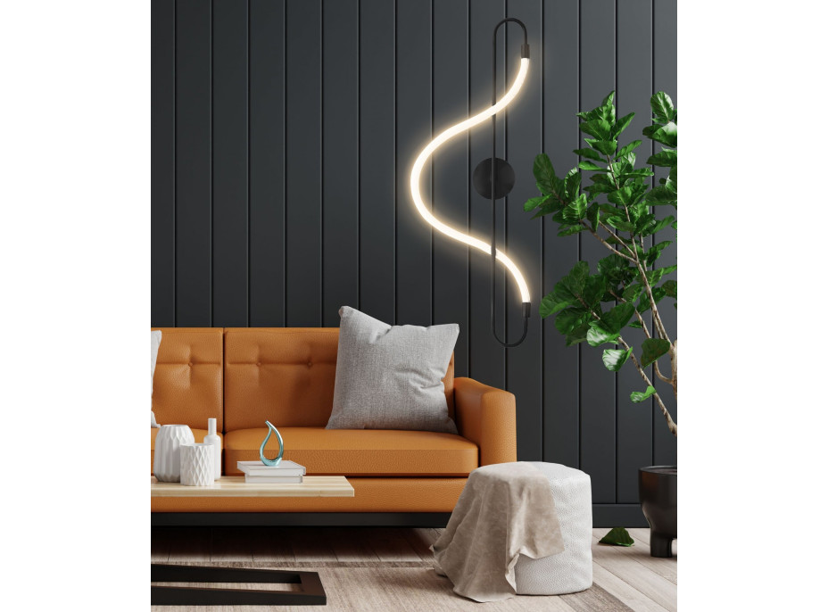 Nástěnné LED svítidlo CURVE long - 24W - černé