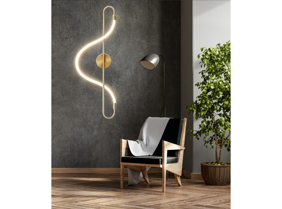 Nástěnné LED svítidlo CURVE long - 24W - zlaté