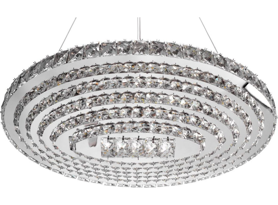 Stropní LED křišťálové svítidlo BAWLER - 148W - chromové - s ovladačem