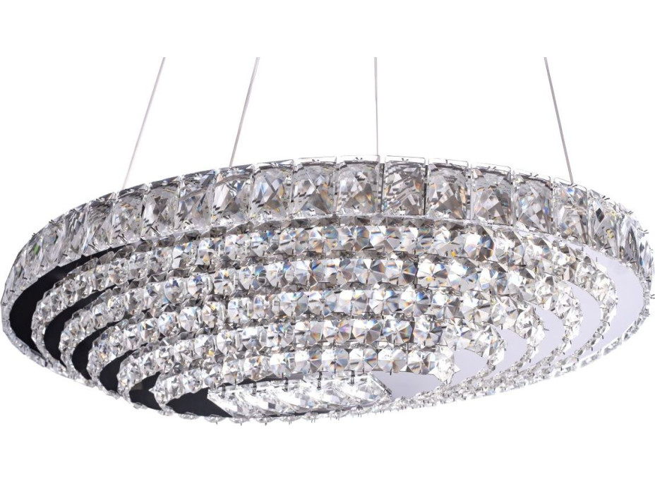 Stropní LED křišťálové svítidlo BAWLER - 148W - chromové - s ovladačem