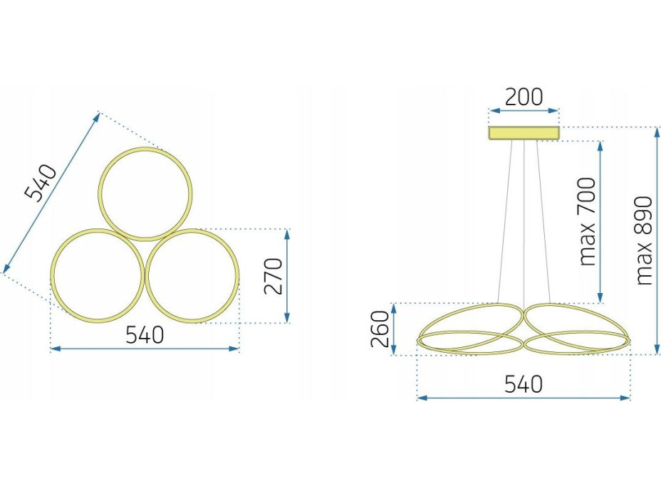 Stropní LED svítidlo HALO 120W - chromové + ovladač