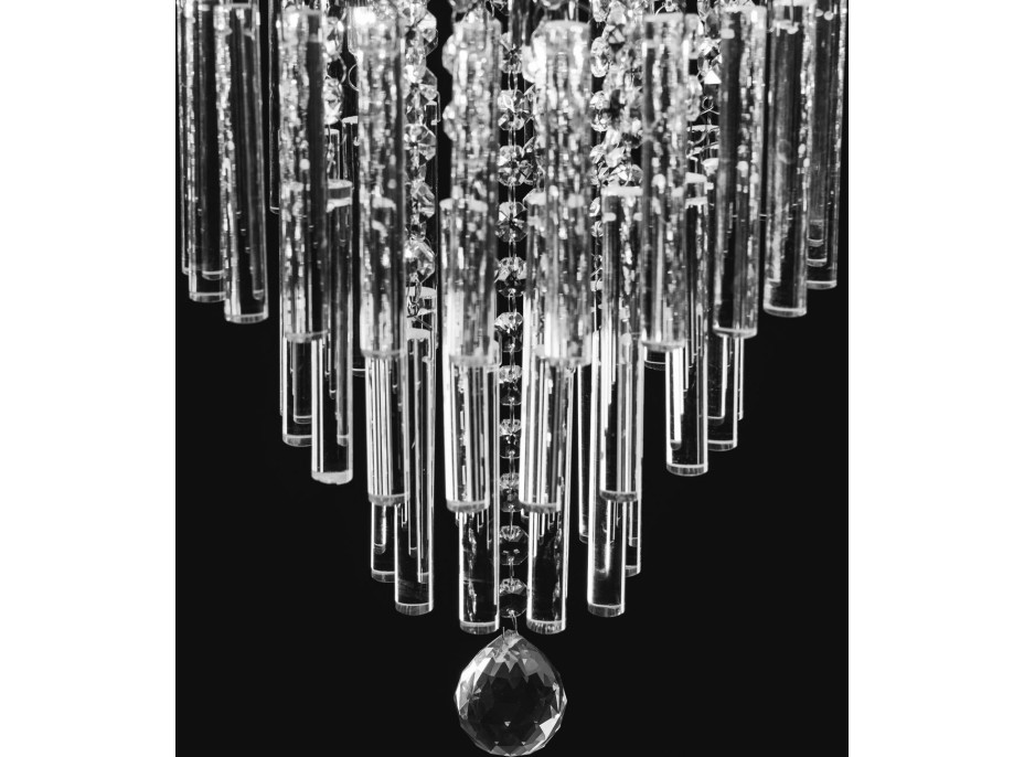 Stropní křišťálové svítidlo CRYSTAL icicle - 35 cm - chromové