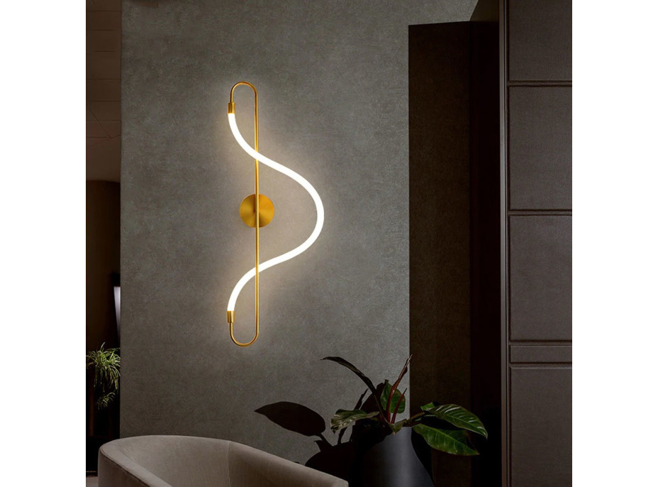 Nástěnné LED svítidlo CURVE long - 24W - zlaté