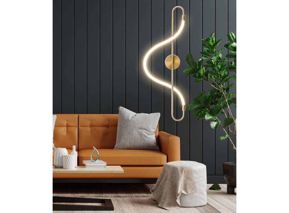 Nástěnné LED svítidlo CURVE long - 24W - zlaté