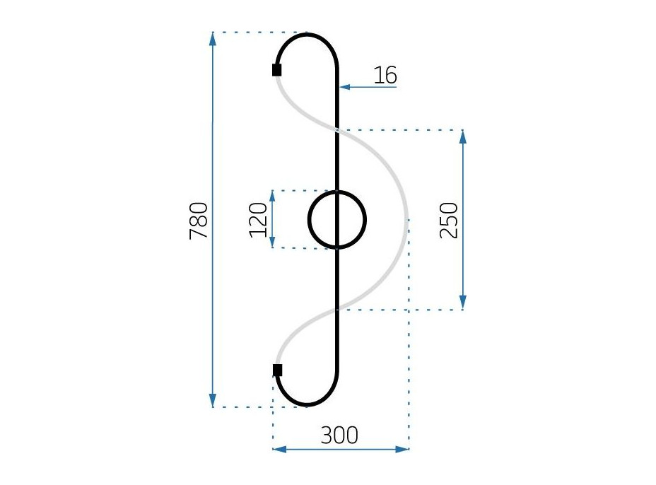 Nástěnné LED svítidlo CURVE long - 24W - zlaté