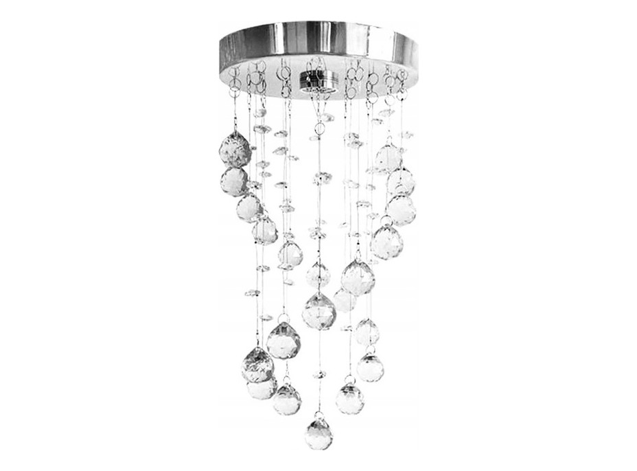 Stropní křišťálové svítidlo CRYSTAL helix - 55 cm - chromové