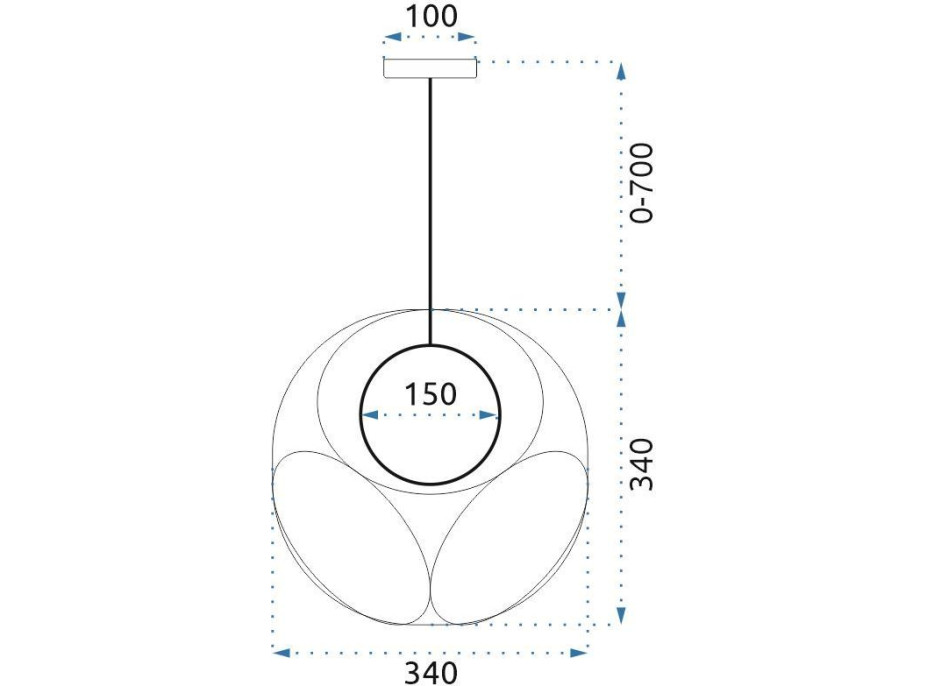 Stropní svítidlo ORNAMENT - černé