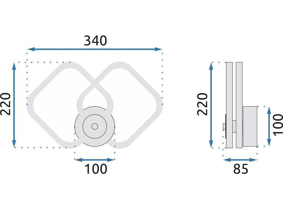 Nástěnné LED svítidlo SQUARES - 13W - černé