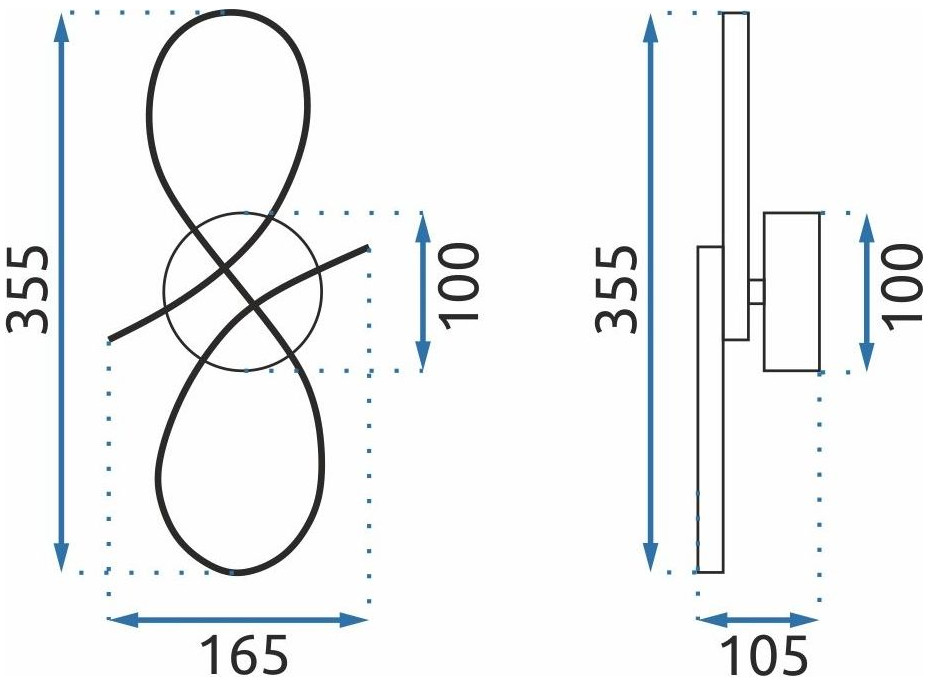 Nástěnné LED svítidlo SWIRLS - 15W - černé