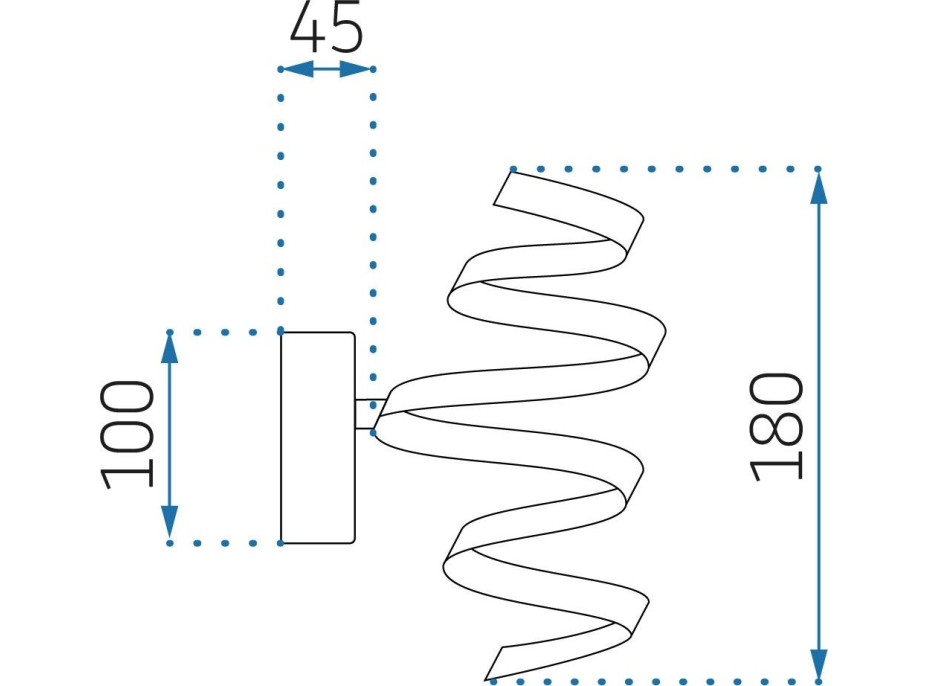 Nástěnné LED svítidlo VORTEX short - 15W - černé