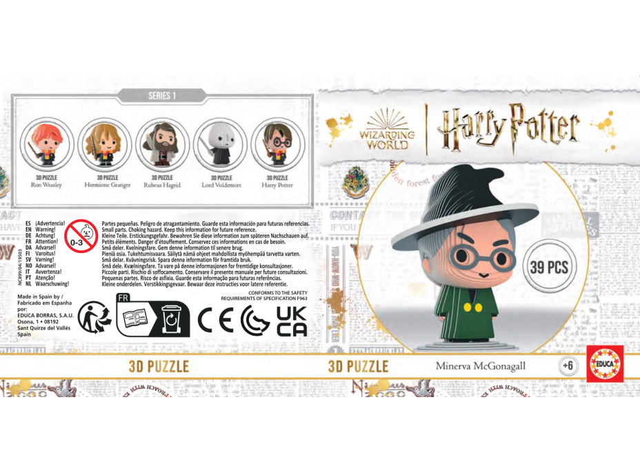 EDUCA 3D puzzle Harry Potter: Minerva McGonagallová 39 dílků