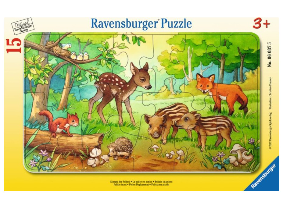 RAVENSBURGER Puzzle Lesní mláďátka 15 dílků