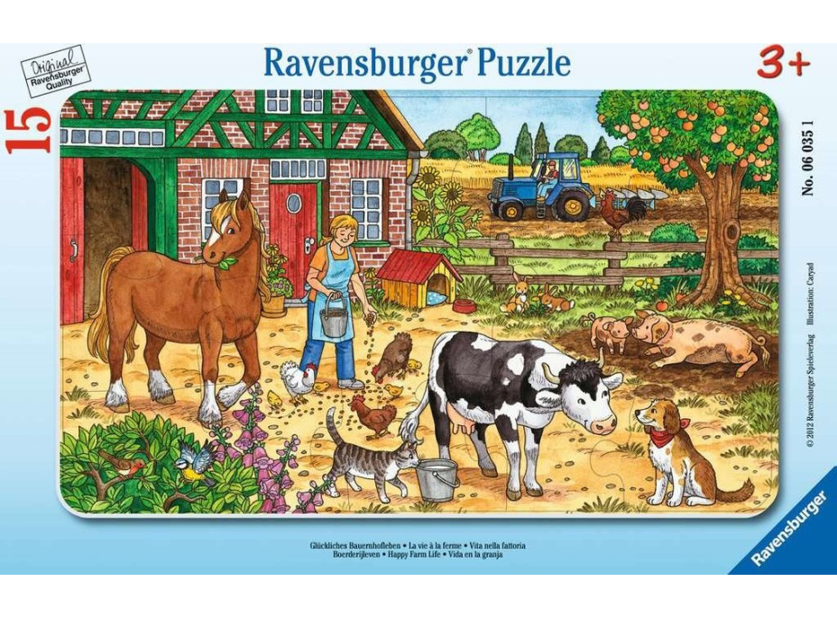 RAVENSBURGER Puzzle Šťastný život na statku 15 dílků