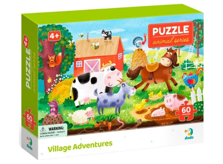 DODO Puzzle Zvířata: Dobrodružství na venkově 60 dílků